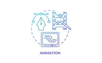 Animation Blue Gradient Concept Icon