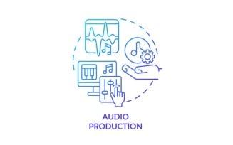 Audio Production Blue Gradient Concept Icon