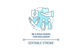 Be Role Model For Inclusion Turquoise Concept Icon