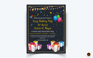 Birthday Party Celebration Social Media Feed Design Template-06