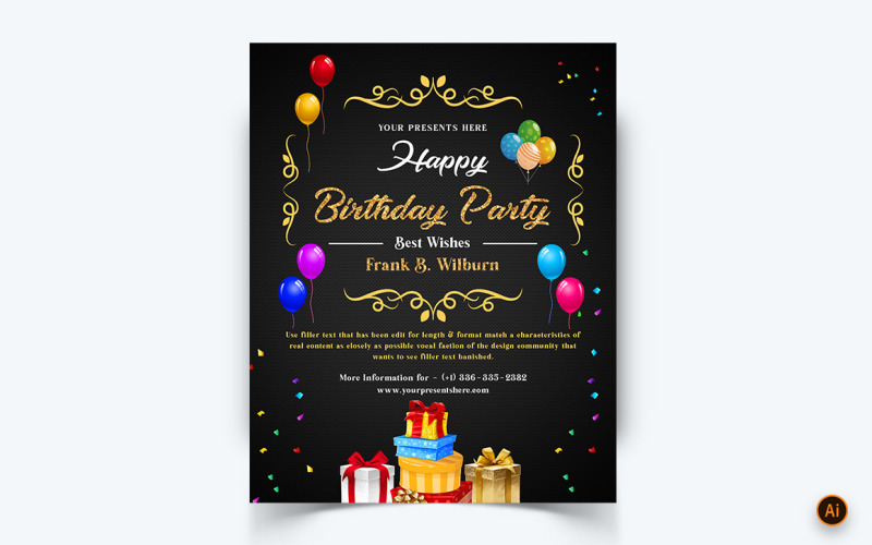 Birthday Party Celebration Social Media Feed Design Template-11