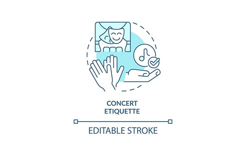 Concert Etiquette Turquoise Concept Icon Icon Set