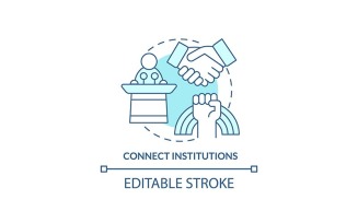 Connect Institutions Turquoise Concept Icon