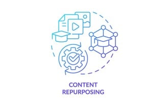 Content Repurposing Blue Gradient Concept Icon