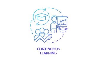 Continuous Learning Blue Gradient Concept Icon