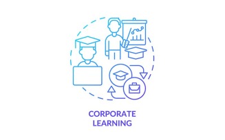 Corporate Learning Blue Gradient Concept Icon