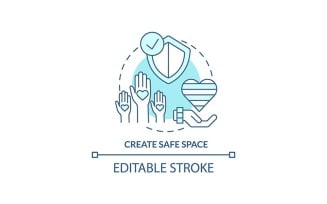 Create Safe Space Turquoise Concept Icon