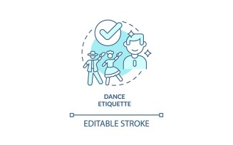 Dance Etiquette Turquoise Concept Icon