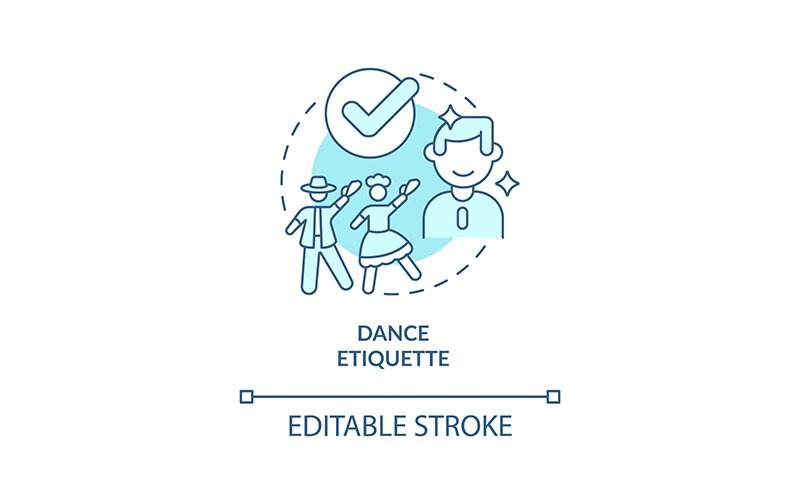Dance Etiquette Turquoise Concept Icon Icon Set