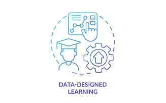 Data-designed Learning Blue Gradient Concept Icon