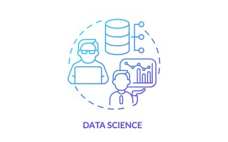 Data Science Blue Gradient Concept Icon