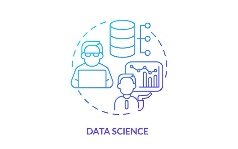 Data Science Blue Gradient Concept Icon Icon Set