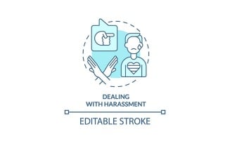 Dealing With Harassment Turquoise Concept Icon