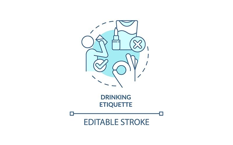 Drinking Etiquette Turquoise Concept Icon Icon Set
