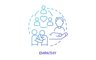 Empathy Blue Gradient Concept Icon