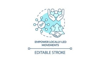 Empower Locally Led Movements Turquoise Concept Icon