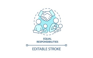 Equal Responsibilities Turquoise Concept Icon