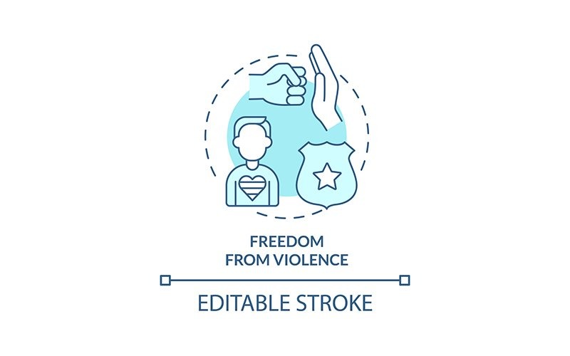 Freedom From Violence Turquoise Concept Icon Icon Set