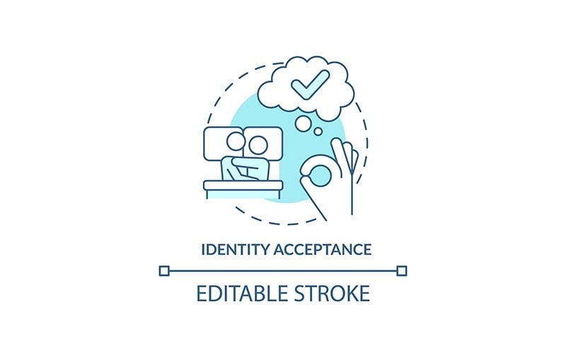 Identity Acceptance Turquoise Concept Icon Icon Set