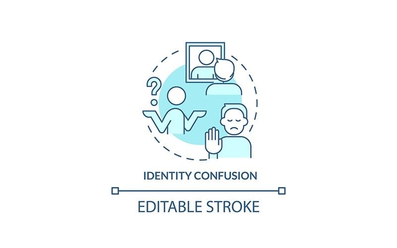 Identity Confusion Turquoise Concept Icon Icon Set