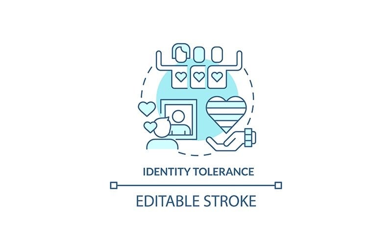 Identity Tolerance Turquoise Concept Icon Icon Set