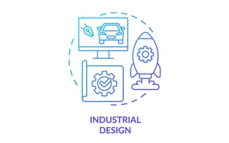 Industrial Design Blue Gradient Concept Icon
