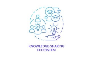 Knowledge-sharing Ecosystem Blue Gradient Concept Icon