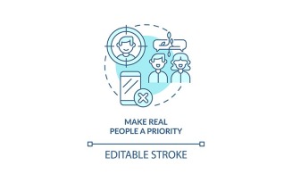 Make Real People Priority Turquoise Concept Icon