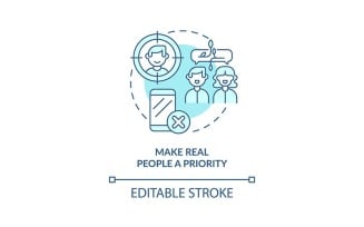 Make Real People Priority Turquoise Concept Icon