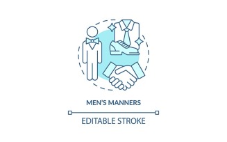 Men Manners Turquoise Concept Icon