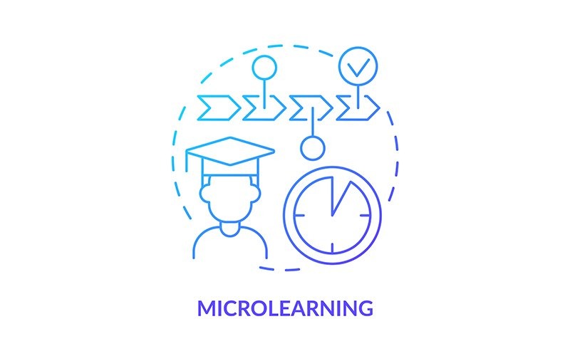 Microlearning Blue Gradient Concept Icon Icon Set