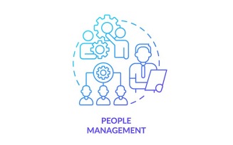 People Management Blue Gradient Concept Icon