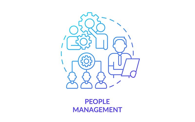 People Management Blue Gradient Concept Icon Icon Set