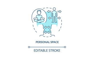 Personal Space Turquoise Concept Icon