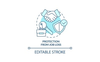 Protection From Job Loss Turquoise Concept Icon