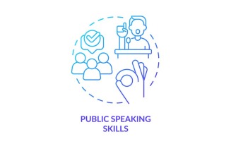 Public Speaking Skills Blue Gradient Concept Icon