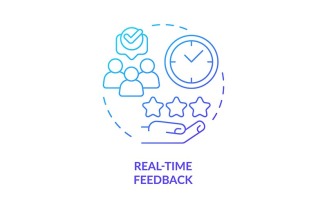 Real-time Feedback Blue Gradient Concept Icon