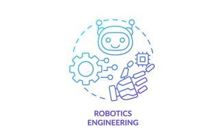 Robotics Engineering Blue Gradient Concept Icon