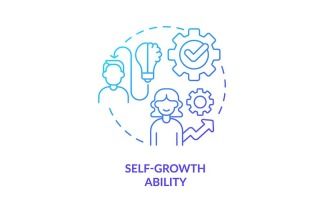Self-growth Ability Blue Gradient Concept Icon