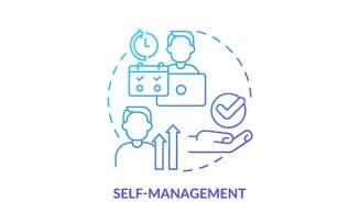 Self-management Blue Gradient Concept Icon
