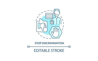 Stop Discrimination Turquoise Concept Icon