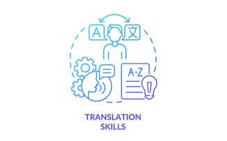 Translation Skills Blue Gradient Concept Icon