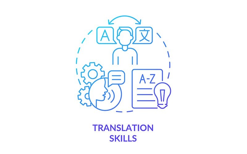 Translation Skills Blue Gradient Concept Icon Icon Set