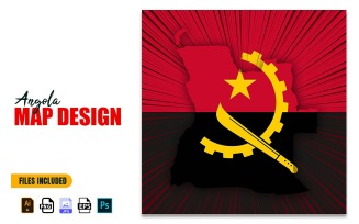 Angola Independence Day Map Design Illustration