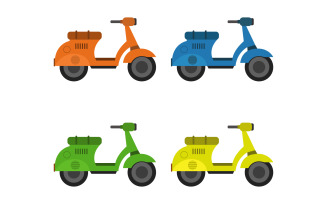 Retro scooter illustrated in vector on background