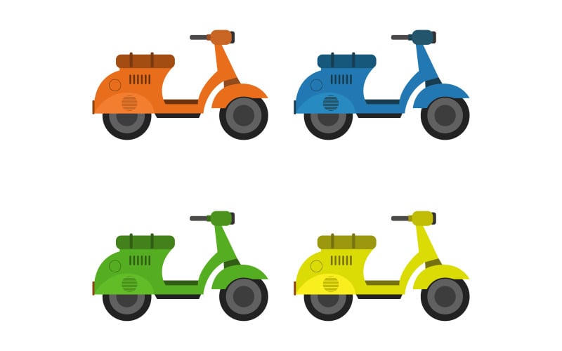 Retro scooter illustrated in vector on background Vector Graphic