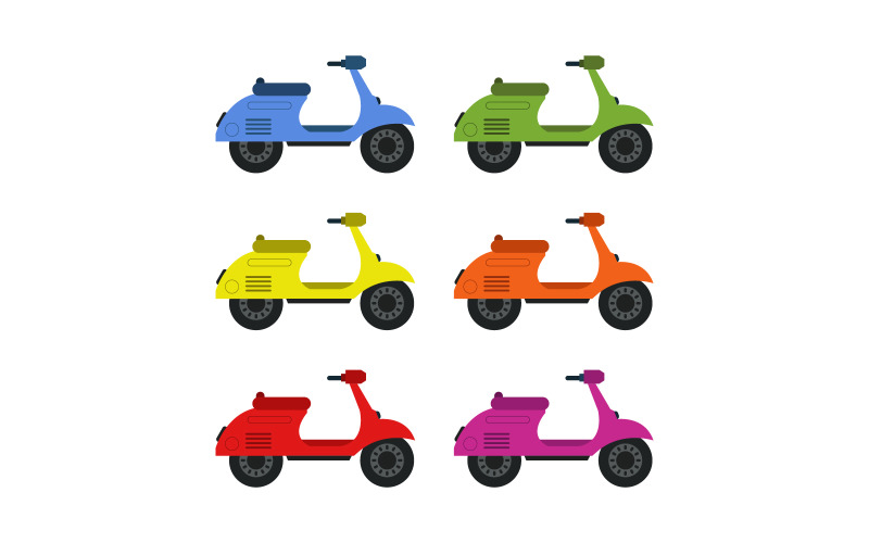 Retro scooter illustrated in vector Vector Graphic