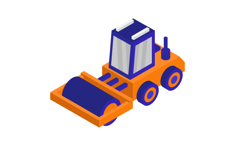 Road roller illustrated in vector on a white background Vector Graphic