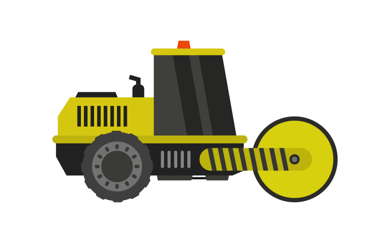 Road roller illustrated in vector on a white Vector Graphic