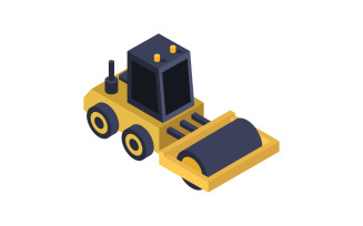 Road roller illustrated in vector